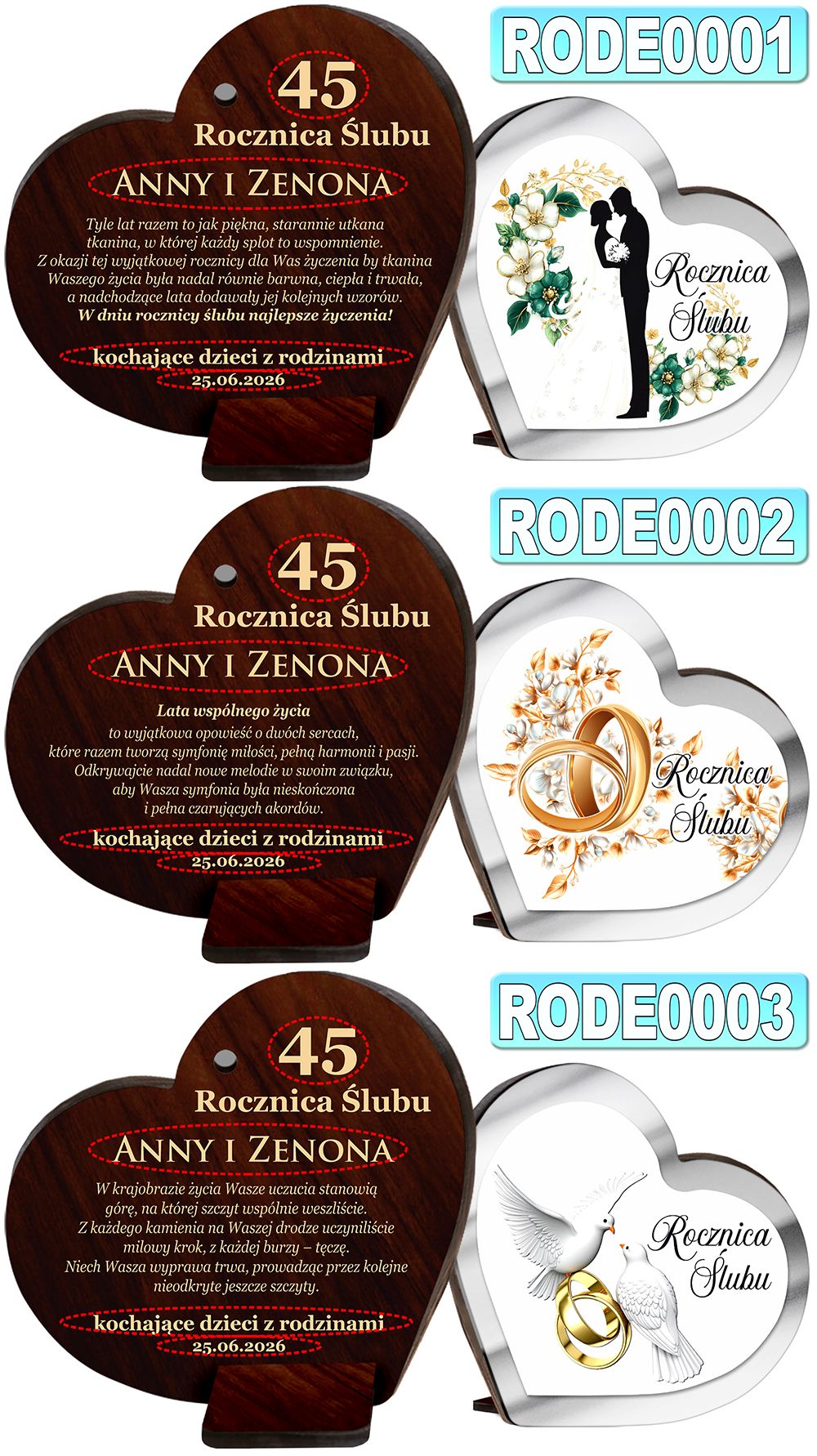 OBRAZEK PREZENT NA ROCZNICĘ ŚLUBU 10 25 30 40 50 PAMIĄTKA DLA RODZICÓW RODEallegro1