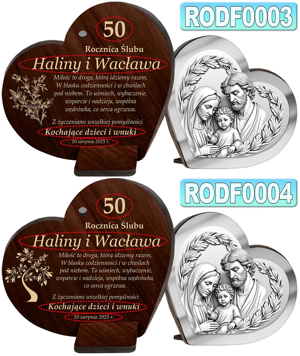 PREZENT NA ROCZNICĘ ŚLUBU 10 25 30 40 50 PAMIĄTKA DLA RODZICÓW Z GRAWEREM RODFallegro2