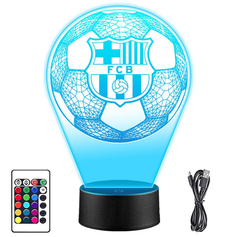 Lampka nocna FC Barcelona Piłka nożna 3D LAMP LED dziecka chłopca święta