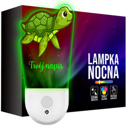 Lampka Nocna LED dla Dziecka ŻÓŁW ZWIERZĄTKO kontaktu gniazdka CZUJNIK