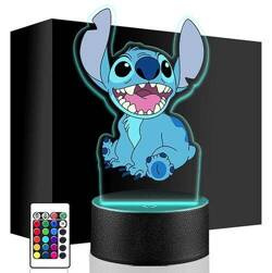 LAMPKA NOCNA LED LILO I STICH STITCH 3D + PILOT prezent URODZINY statuetka