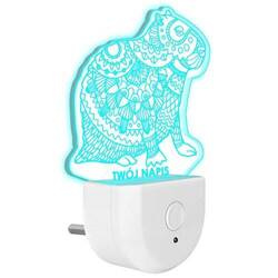 Lampka Nocna LED dla Dzieci KAPIBARA MANDALA do kontaktu gniazdka CZUJNIK