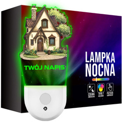 Lampka Nocna LED dla Dziecka DOMEK CHATKA Z BAJKI kontaktu gniazdka CZUJNIK