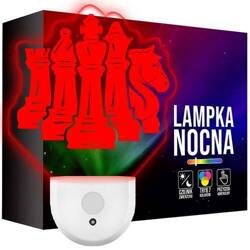 Lampka Nocna LED dla Dzieci SZACHY GRA CHESS do kontaktu gniazdka CZUJNIK