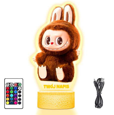 LAMPKA NOCNA LED 3D LABUBU MONSTERS prezent dziecka URODZINY statuetka