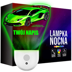 Lampka Nocna LED dla Dziecka Samochód Lamborghini kontaktu gniazdka CZUJNIK