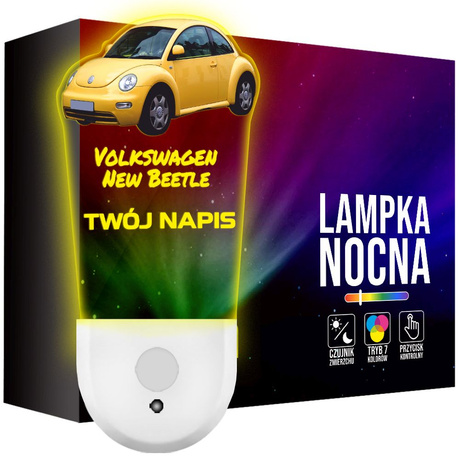 Lampka Nocna LED dla Dziecka auto VW New Beetle kontaktu gniazdka CZUJNIK