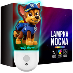 Lampka Nocna LED dla Dziecka Psi Patrol Chase do kontaktu gniazdka CZUJNIK