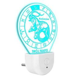 Lampka Nocna LED dla Dzieci KOZIOROŻEC ZODIAKU do kontaktu gniazdka CZUJNIK