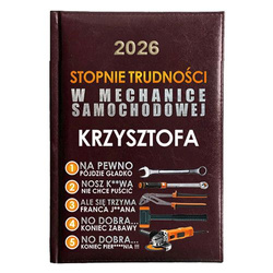 KALENDARZ KSIĄŻKOWY A5 dzienny 2026 ROK TERMINARZ NOTATNIK MECHANIK