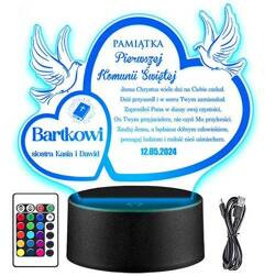 LAMPKA NOCNA LED PREZENT NA KOMUNIĘ ŚWIĘTĄ KOMUNIA PAMIĄTKA STATUETKA obraz