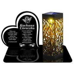 ZNICZ SOLARNY LED WIECZNY PODSTAWKA NA CMENTARZ GRÓB lampka Serce 3D DLA CÓRKI