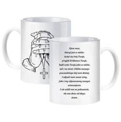 KUBEK PREZENT UPOMINKEK JEZUS CHRYSTUS OJCZE NASZ RELIGIJNY KOMUNIA KSIĘDZA