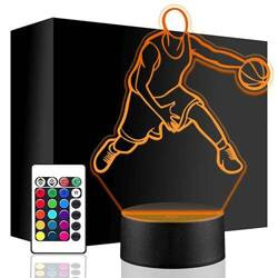 LAMPKA NOCNA LED KOSZYKARZ KOSZYKÓWKA 3D + PILOT prezent URODZINY statuetka
