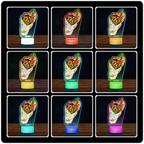 LAMPKA NOCNA LED 3D KEBAB TORTILLA prezent dziecka URODZINY statuetka
