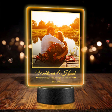 Lampka Nocna ramka prezent na WALENTYNKI DZIEWCZYNY chłopaka żony męża NIEJ z personalizacją