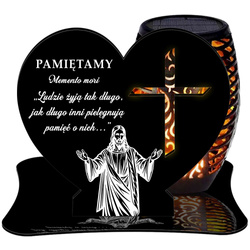 ZNICZ SOLARNY LED WIECZNY PODSTAWKA NA CMENTARZ GRÓB Krzyż EFEKT PŁOMIENIA