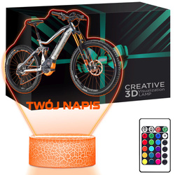 LAMPKA NOCNA LED 3D Rower Górski Dla Rowerzysty prezent dla dziecka URODZINY statuetka + pilot