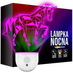 Lampka Nocna LED dla Dzieci KOŃ KONIK do kontaktu gniazdka CZUJNIK