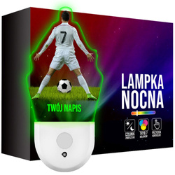 Lampka Nocna LED dla Dziecka PIŁKARZ PIŁKA NOŻNA kontaktu gniazdka CZUJNIK