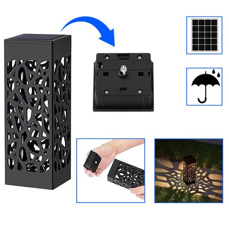 ZNICZ SOLARNY LED WIECZNY PODSTAWKA NA CMENTARZ GRÓB lampka 3D DLA RODZICÓW 