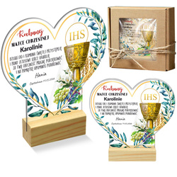 PODZIĘKOWANIE DLA CHRZESTNYCH NA KOMUNIĘ PAMIĄTKA STATUETKA PERSONALIZOWANA