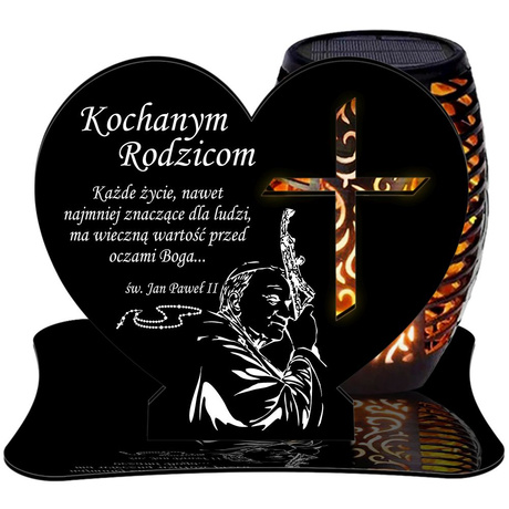 ZNICZ SOLARNY LED WIECZNY PODSTAWKA NA CMENTARZ GRÓB Krzyż EFEKT PŁOMIENIA DLA RODZICÓW