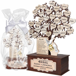 PAMIĄTKA NA ROCZNICĘ ŚLUBU PREZENT JUBILEUSZ 5 10 20 25 30 35 40 50 DRZEWKO