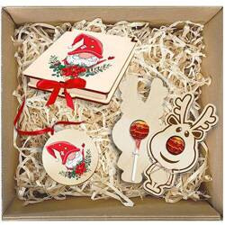 KOSZ ZESTAW PREZENTOWY NA MIKOŁAJKI PREZENT ŚWĘTA CHOINKĘ świąteczny BOX