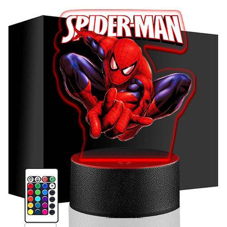 LAMPKA NOCNA LED SPIDERMAN SUPERBOHATER 3D PILOT prezent URODZINY statuetka