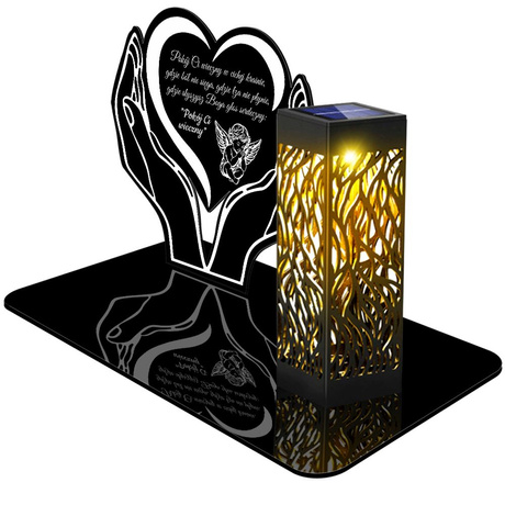 ZNICZ SOLARNY LED WIECZNY PODSTAWKA Serce NA CMENTARZ GRÓB lampka 3D