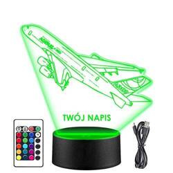 LAMPKA NOCNA LED AIRBUS A380 SAMOLOT 3D + PILOT prezent URODZINY statuetka