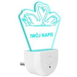 Lampka Nocna LED dla Dzieci ŁABĘDŹ ŁABĘDZIE do kontaktu gniazdka CZUJNIK