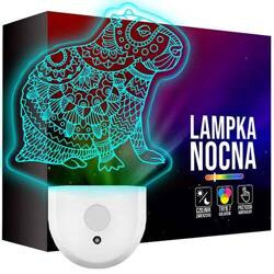 Lampka Nocna LED dla Dzieci KAPIBARA MANDALA do kontaktu gniazdka CZUJNIK