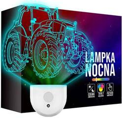 Lampka Nocna LED dla Dzieci Traktor Ciągnik do kontaktu gniazdka CZUJNIK