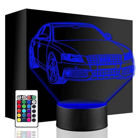 LAMPKA NOCNA LED AUDI A4 QUATTRO 3D + PILOT prezent URODZINY statuetka