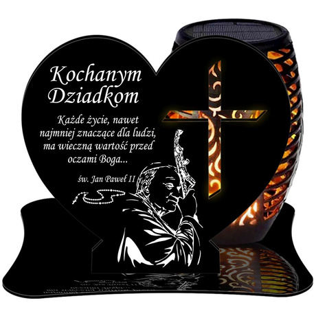 ZNICZ SOLARNY LED WIECZNY PODSTAWKA NA CMENTARZ GRÓB Krzyż EFEKT PŁOMIENIA DLA DZIADKÓW