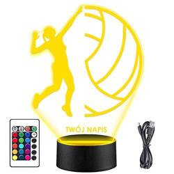 LAMPKA NOCNA LED SIATKARKA SIATKÓWKA 3D + PILOT prezent URODZINY statuetka