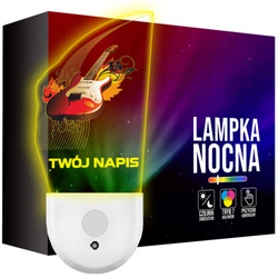 Lampka Nocna LED dla Dziecka Gitara Muzyka do kontaktu gniazdka CZUJNIK