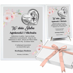 OBRAZEK PAMIĄTKA NA ŚLUB WESELE PREZENT DLA PARY MŁODEJ NOWOŻEŃCÓW
