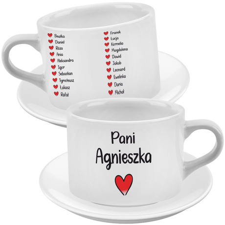 Personalizowana Filiżanka z imionami dzieci Prezent na Dzień Nauczyciela Wzory Zestaw