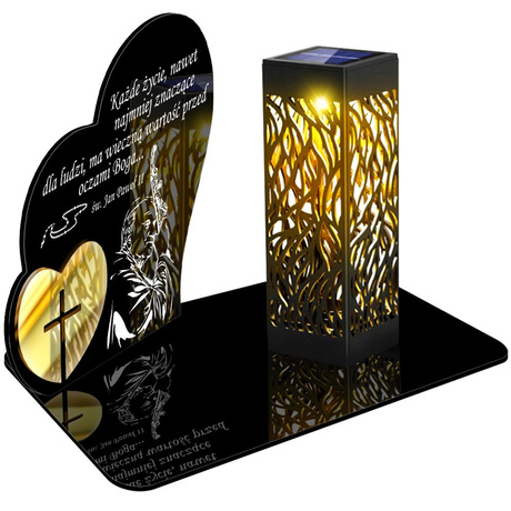 ZNICZ SOLARNY LED WIECZNY PODSTAWKA NA CMENTARZ GRÓB lampka Serce 3D