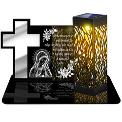 ZNICZ SOLARNY LED WIECZNY PODSTAWKA NA CMENTARZ GRÓB lampka Krzyż 3D DLA MĘŻA