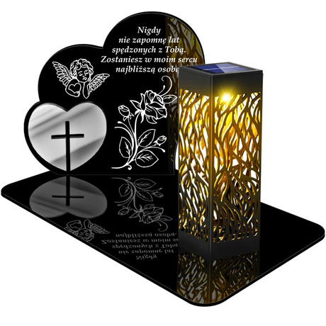 ZNICZ SOLARNY LED WIECZNY PODSTAWKA NA CMENTARZ GRÓB lampka Serce 3D  
