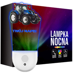 Lampka Nocna LED dla Dziecka Traktor Ciągnik do kontaktu gniazdka CZUJNIK