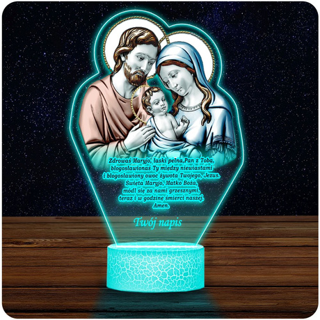 LAMPKA NOCNA LED 3D ZDROWAŚ MARYJO prezent dziecka URODZINY statuetka