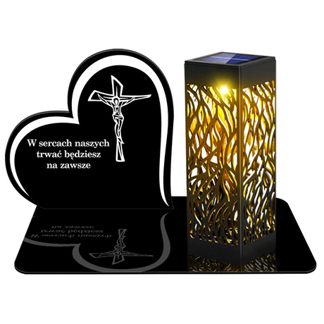 ZNICZ SOLARNY LED WIECZNY PODSTAWKA NA CMENTARZ GRÓB lampka Serce 3D