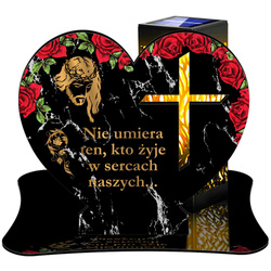 ZNICZ SOLARNY LED WIECZNY PODSTAWKA NA CMENTARZ GRÓB lampka Serce 3D