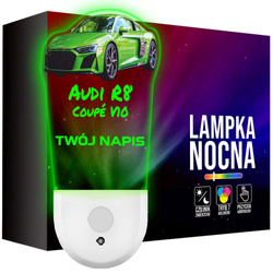 Lampka Nocna LED dla Dziecka AUTO AUDI R8 COUPE kontaktu gniazdka CZUJNIK