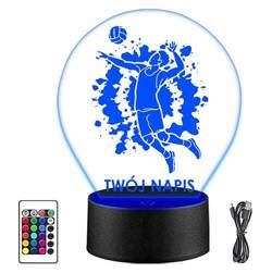 LAMPKA NOCNA LED SIATKARZ SIATKÓWKA 3D + PILOT prezent URODZINY statuetka